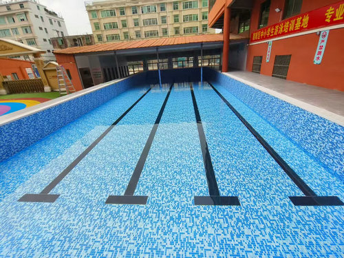 铁山港学校钢结构拼装游泳池防水胶膜泳池项目
